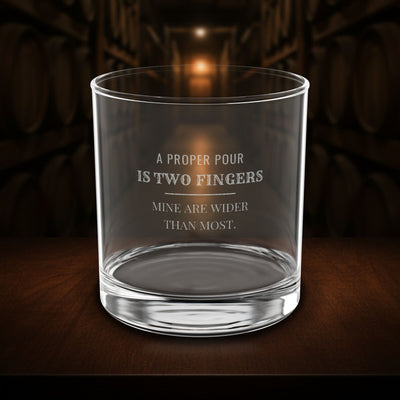 Two Fingers, Neat – engraved whiskey glass – Bluegrass Gifts