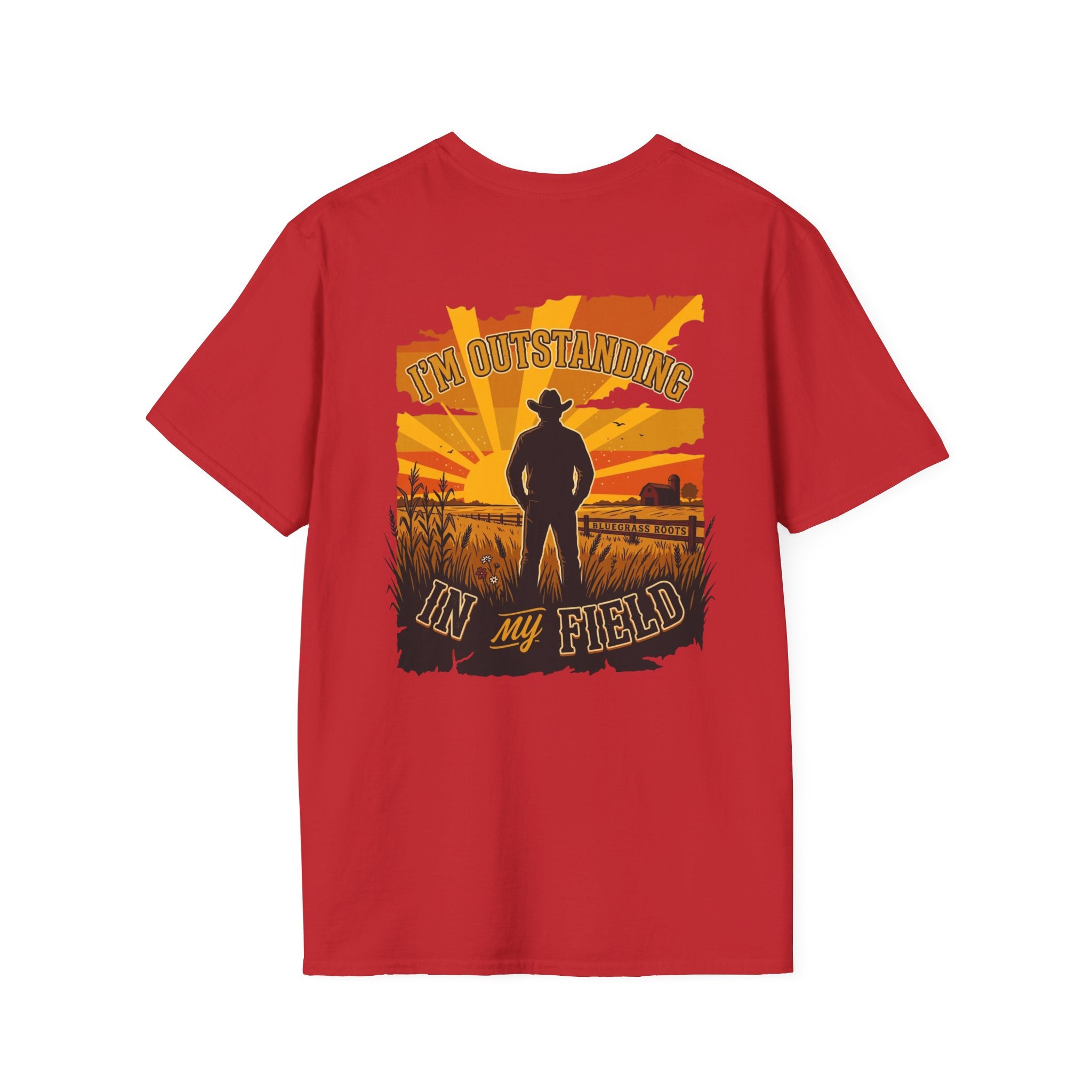Bluegrass Roots | "I'm Outstanding in My Field" Cowboy Silhouette Graphic Tee