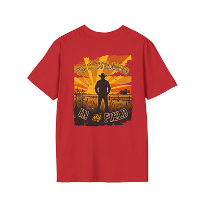 Bluegrass Roots | "I'm Outstanding in My Field" Cowboy Silhouette Graphic Tee
