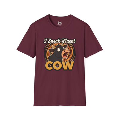 Farmer Shirt — "I Speak Fluent Cow" Funny Cattle Graphic Tee