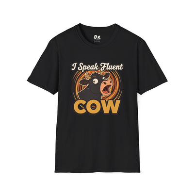 Farmer Shirt — "I Speak Fluent Cow" Funny Cattle Graphic Tee