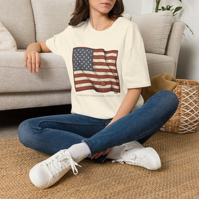 Quilted American flag shirt for women