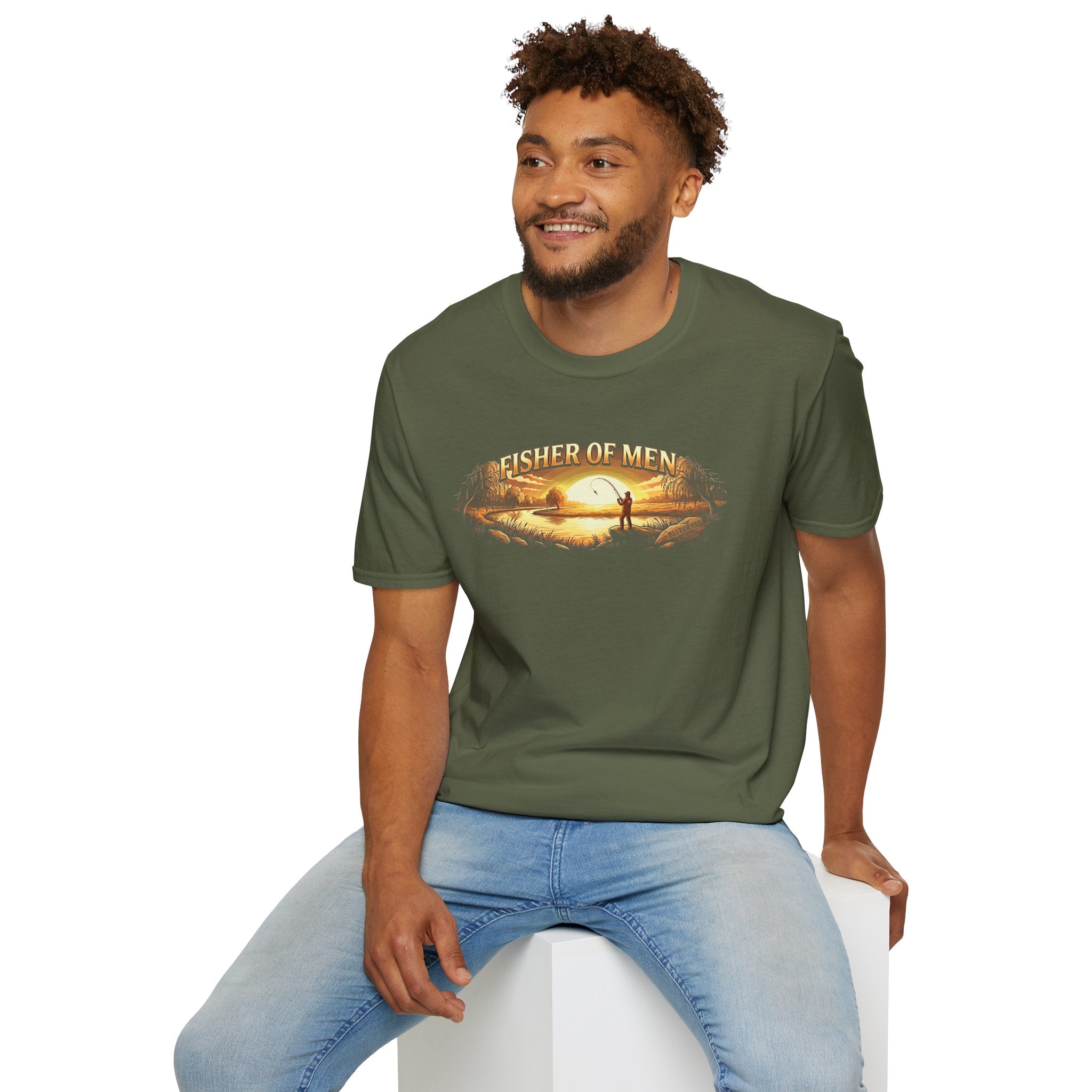 Fisher of Men jesus shirt for men, Fisher of Men angler sunset design