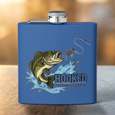 Hooked Fishing Flask — Personalized 6oz Whiskey Flask for Anglers