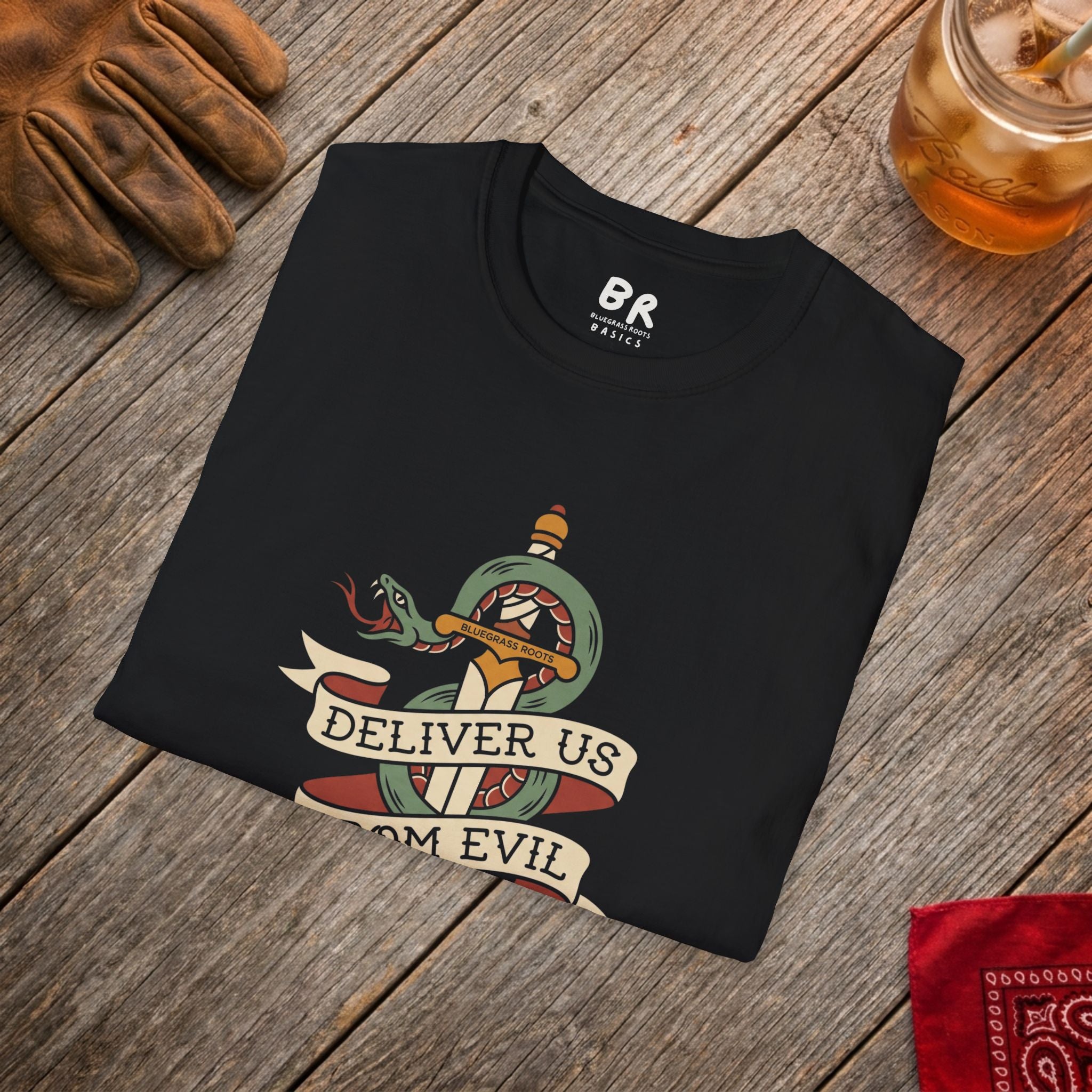 Deliver Us From Evil christian graphic tee