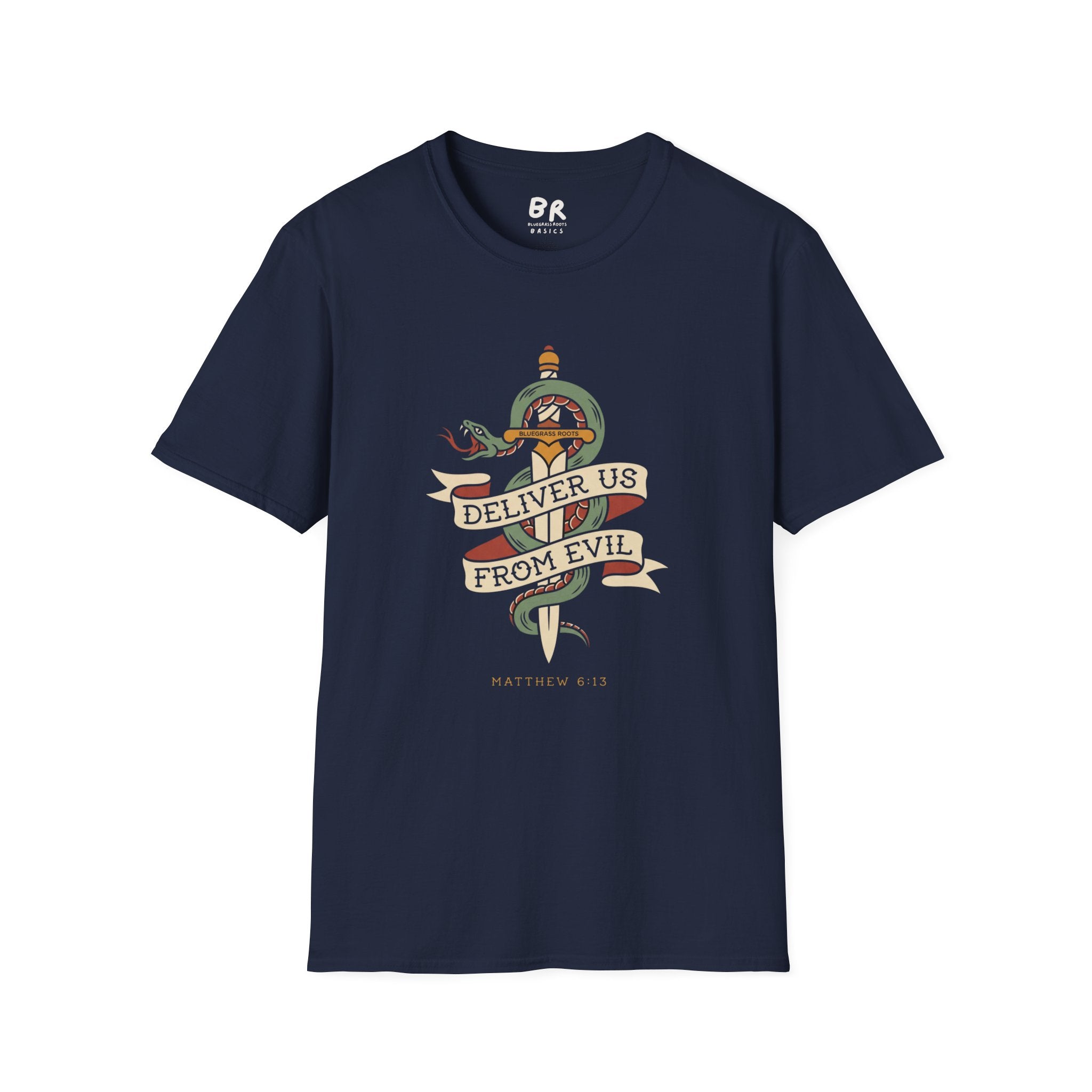 Deliver Us From Evil christian graphic tee in XS