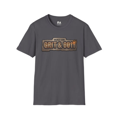 Built on Grit & 6011 welding shirt, Built on Grit & 6011 stick welder design
