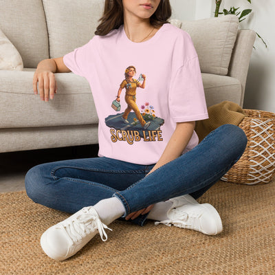 Scrub Life funny nurse shirt in Light Pink
