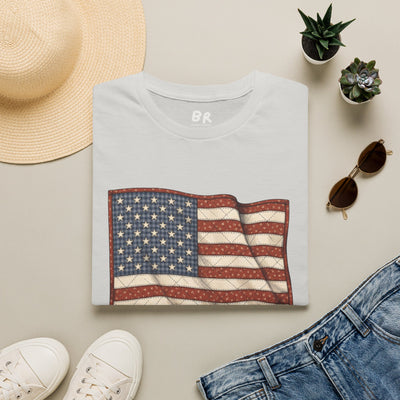Quilted American flag shirt for women in S