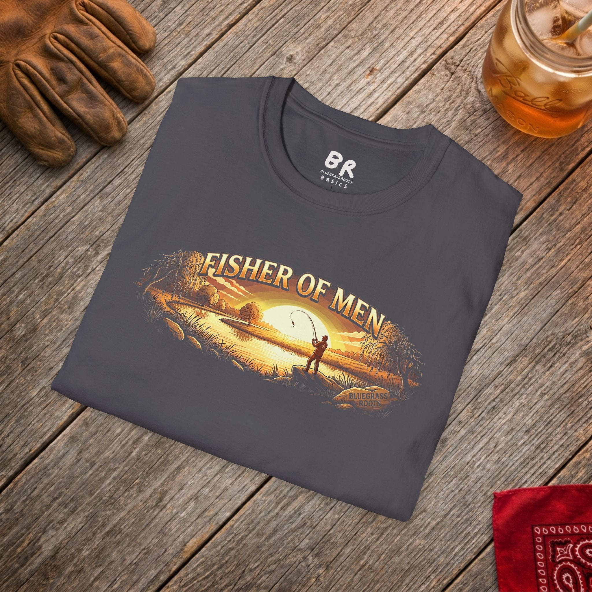 Fisher of Men jesus shirt for men, Fisher of Men angler sunset design
