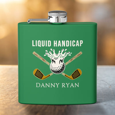 Liquid Handicap Golf Flask — Personalized 6oz Whiskey Flask for Golfers