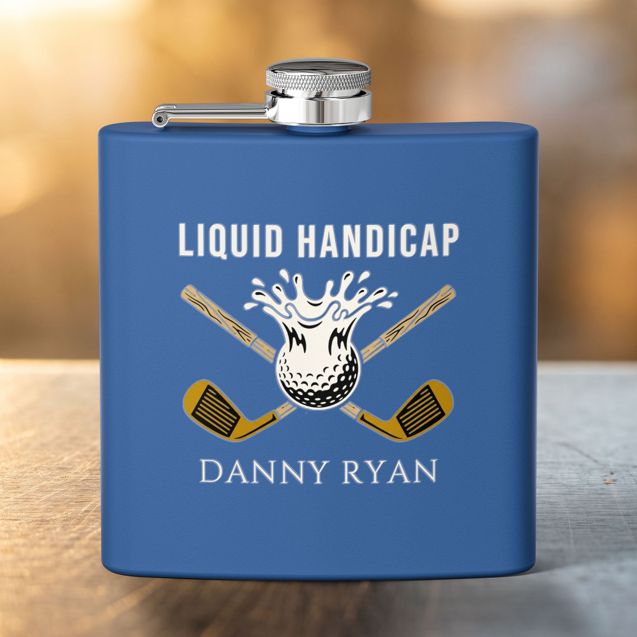 Liquid Handicap Golf Flask — Personalized 6oz Whiskey Flask for Golfers