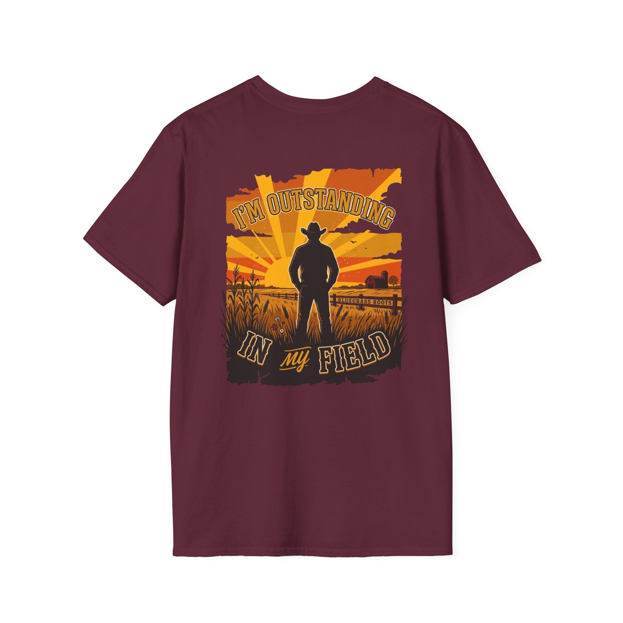 Bluegrass Roots | "I'm Outstanding in My Field" Cowboy Silhouette Graphic Tee