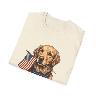 Golden retriever patriotic shirt for women