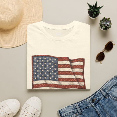 Quilted American flag shirt for women in S