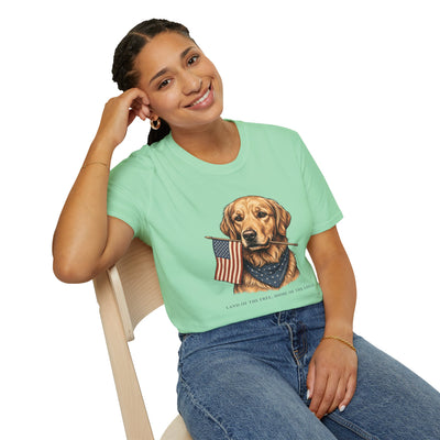 Golden retriever patriotic shirt for women