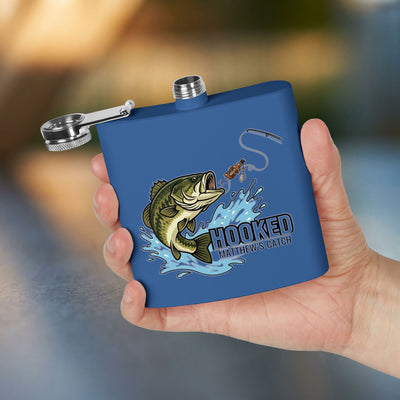 Hooked Fishing Flask — Personalized 6oz Whiskey Flask for Anglers