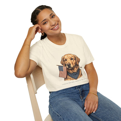 Golden retriever patriotic shirt for women