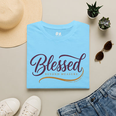 Blessed Beyond Measure script shirt in S