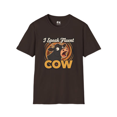 Farmer Shirt — "I Speak Fluent Cow" Funny Cattle Graphic Tee
