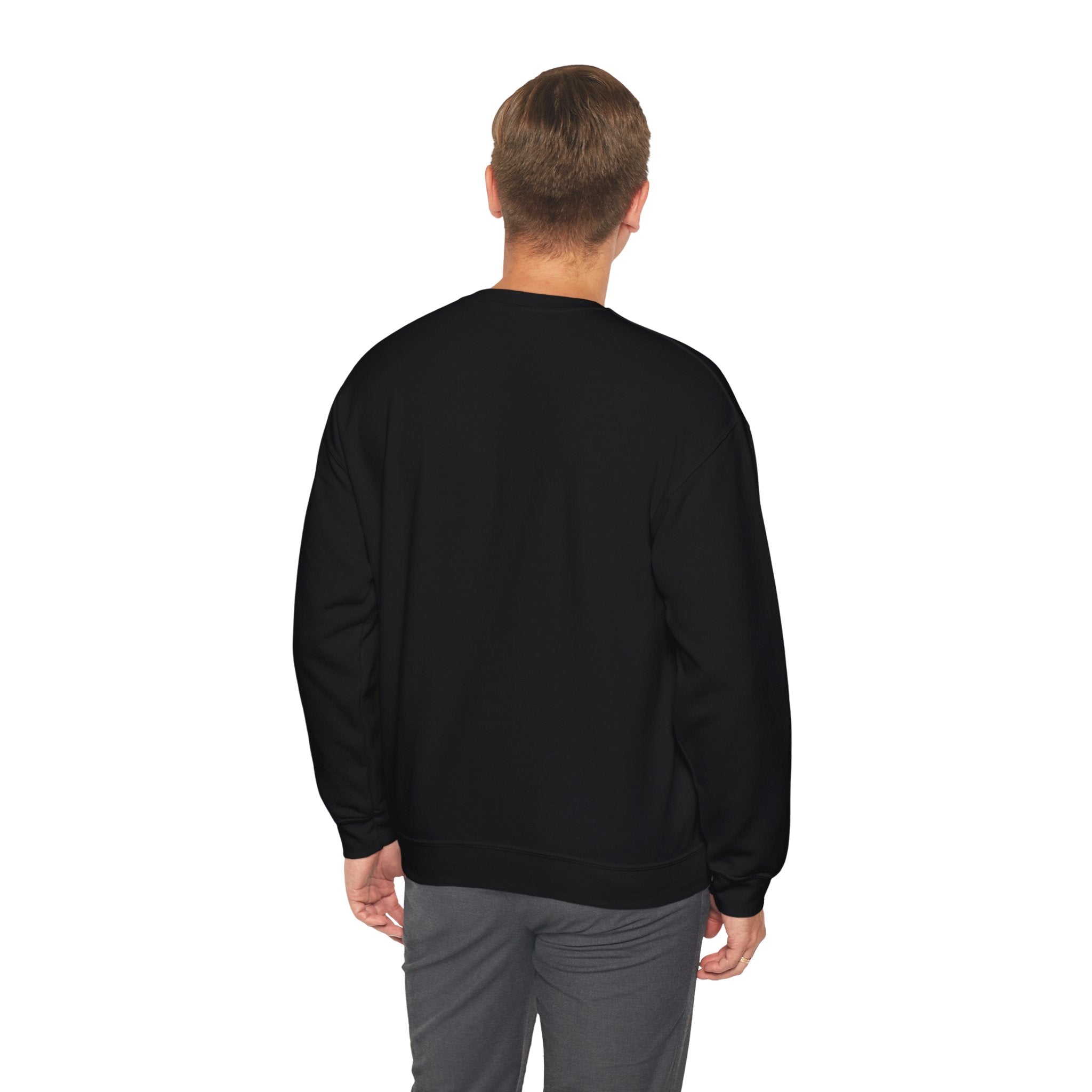 Man wearing a black sweatshirt on a white background