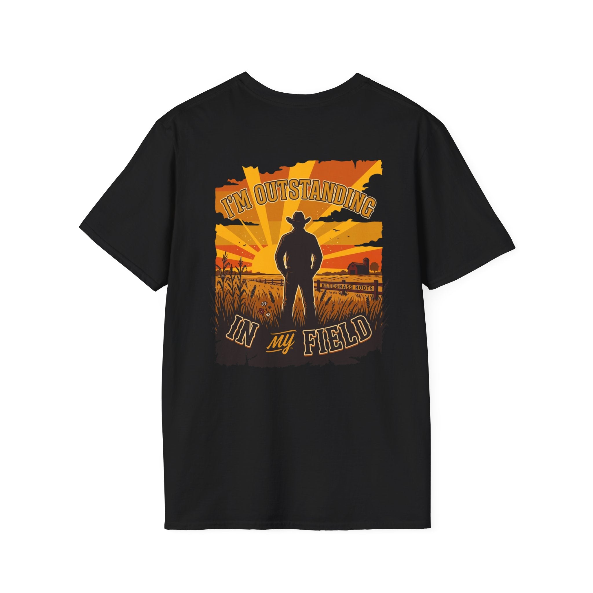 Bluegrass Roots | "I'm Outstanding in My Field" Cowboy Silhouette Graphic Tee
