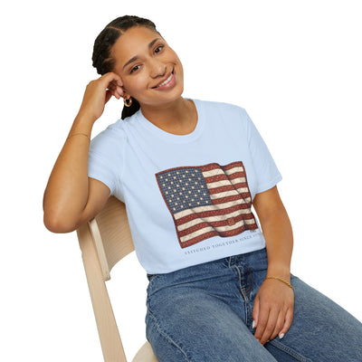 Quilted American flag shirt for women