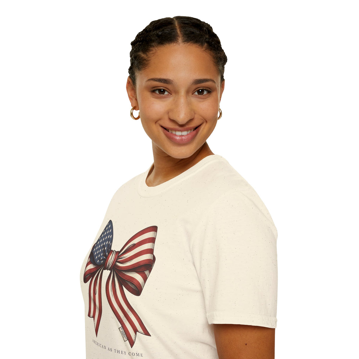 American flag bow 4th of July shirt