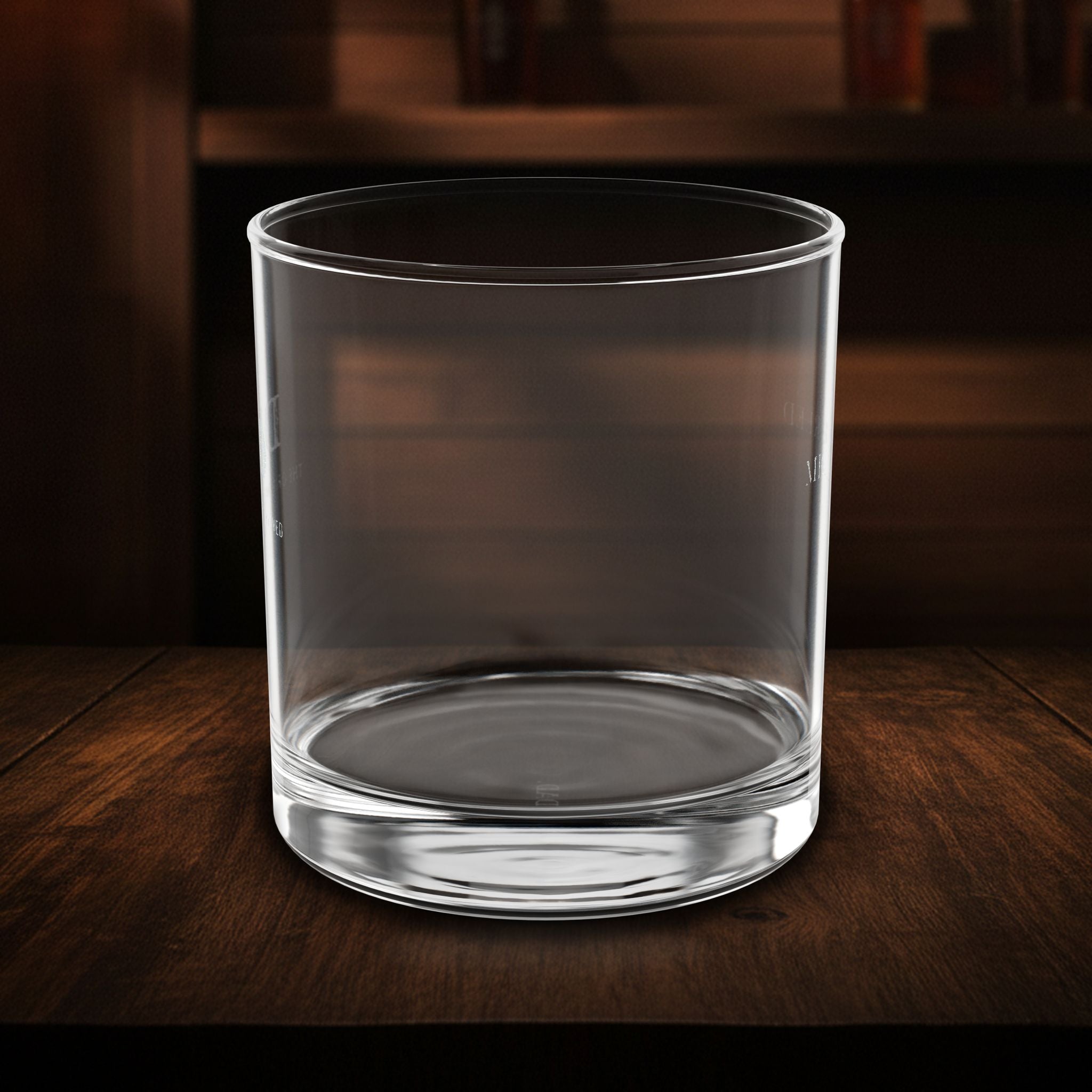 Personalized Whiskey Glass for Dad — right side view — 10.5 oz engraved whiskey glass by Bluegrass Gifts