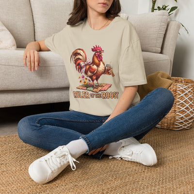 Ruler of the Roost rooster shirt in Sand
