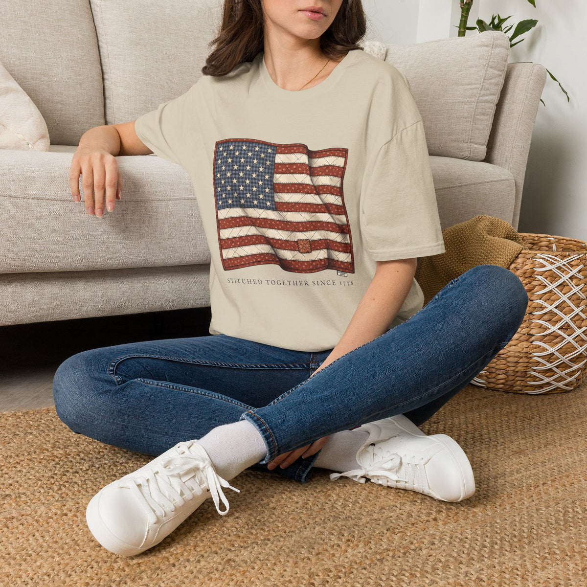 Quilted American flag shirt for women