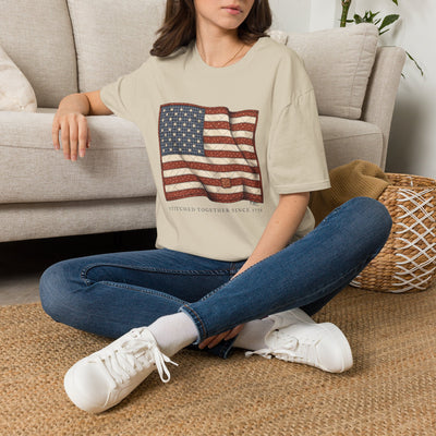 Quilted American flag shirt for women