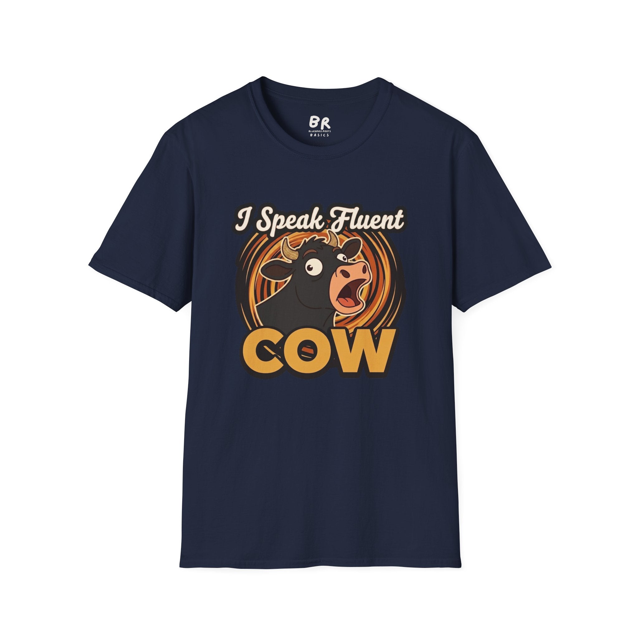 Farmer Shirt — "I Speak Fluent Cow" Funny Cattle Graphic Tee