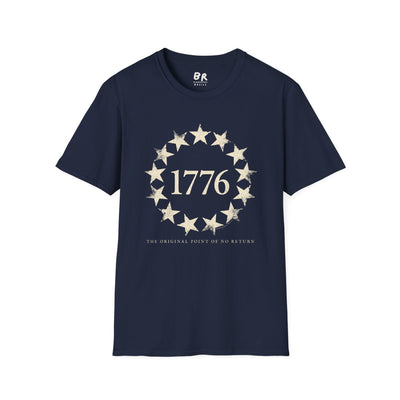 1776 Shirt — "The Original Point of No Return" Betsy Ross Tee in Navy