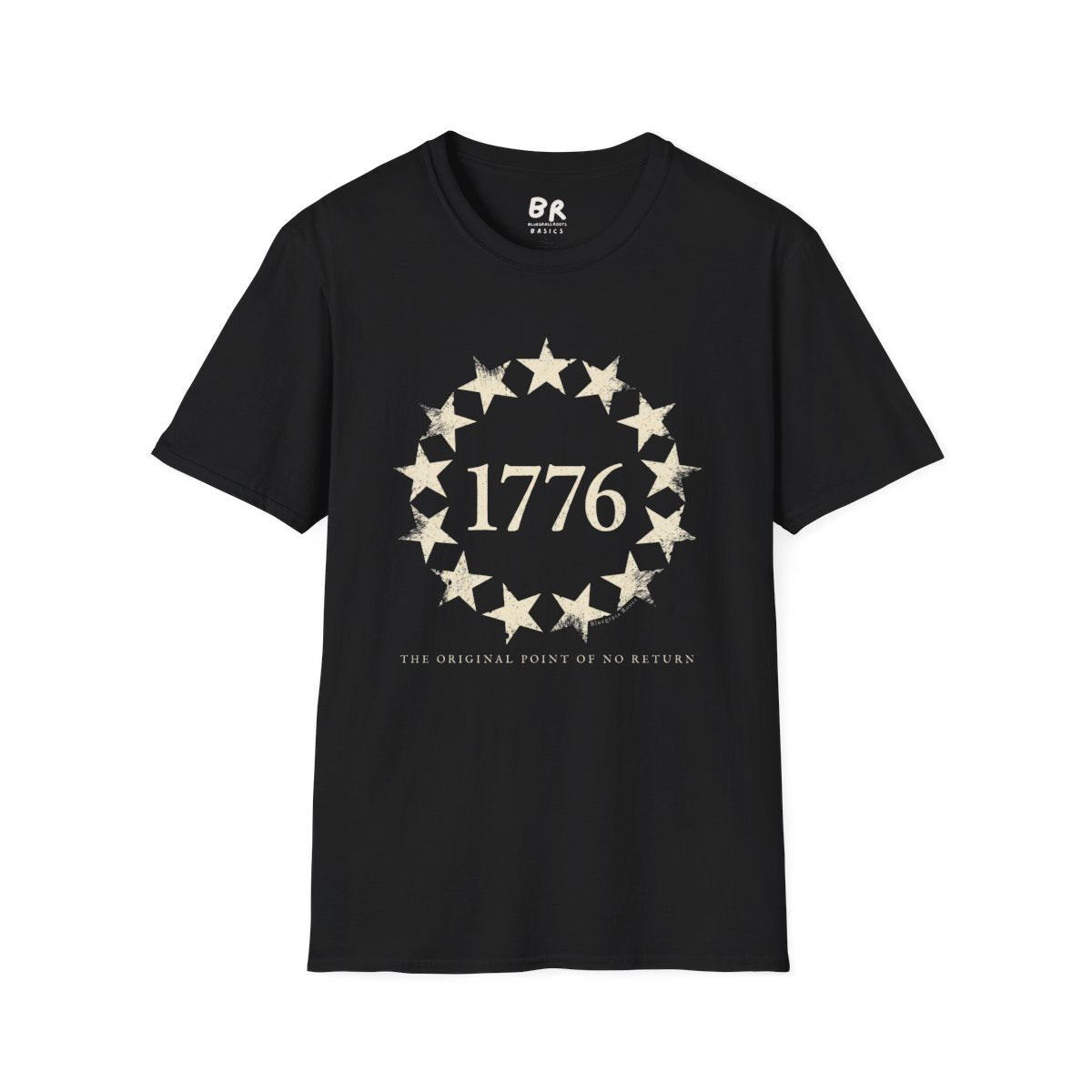 1776 Shirt — "The Original Point of No Return" Betsy Ross Tee in Black