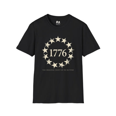 1776 Shirt — "The Original Point of No Return" Betsy Ross Tee in Black