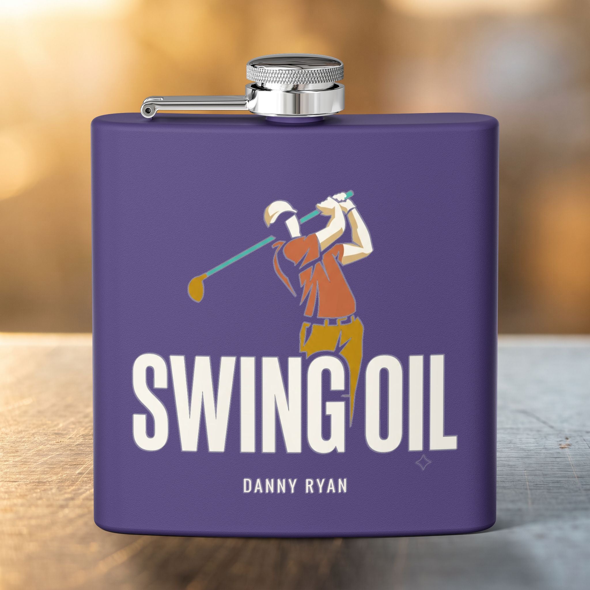 Swing Oil Golf Flask — Personalized 6oz Whiskey Flask