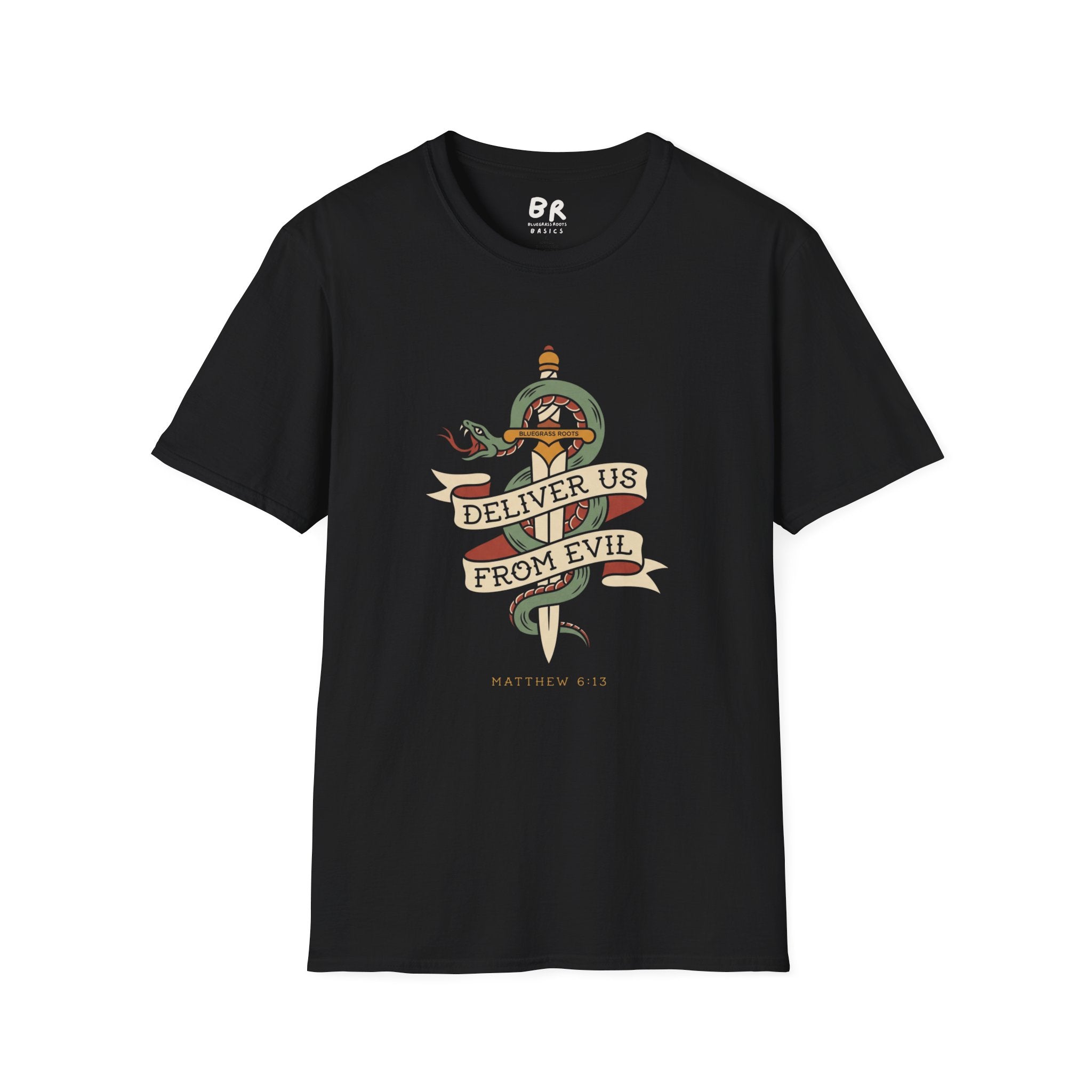 Deliver Us From Evil christian graphic tee in XS