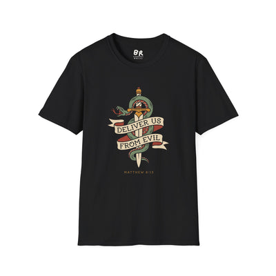 Deliver Us From Evil christian graphic tee in XS