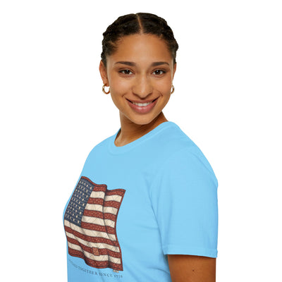 Quilted American flag shirt for women
