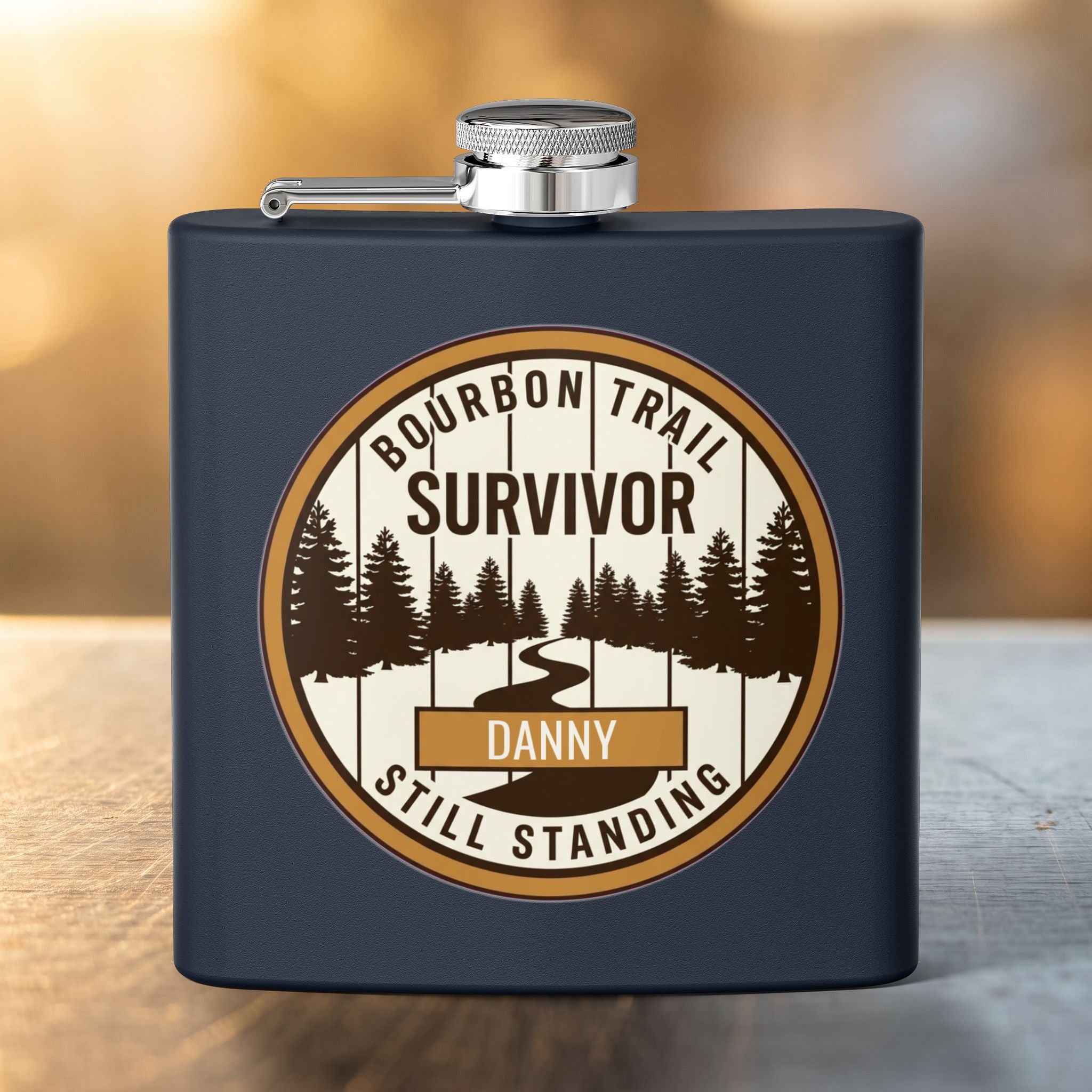 Bourbon Trail Survivor Flask — Personalized 6oz Bourbon Flask