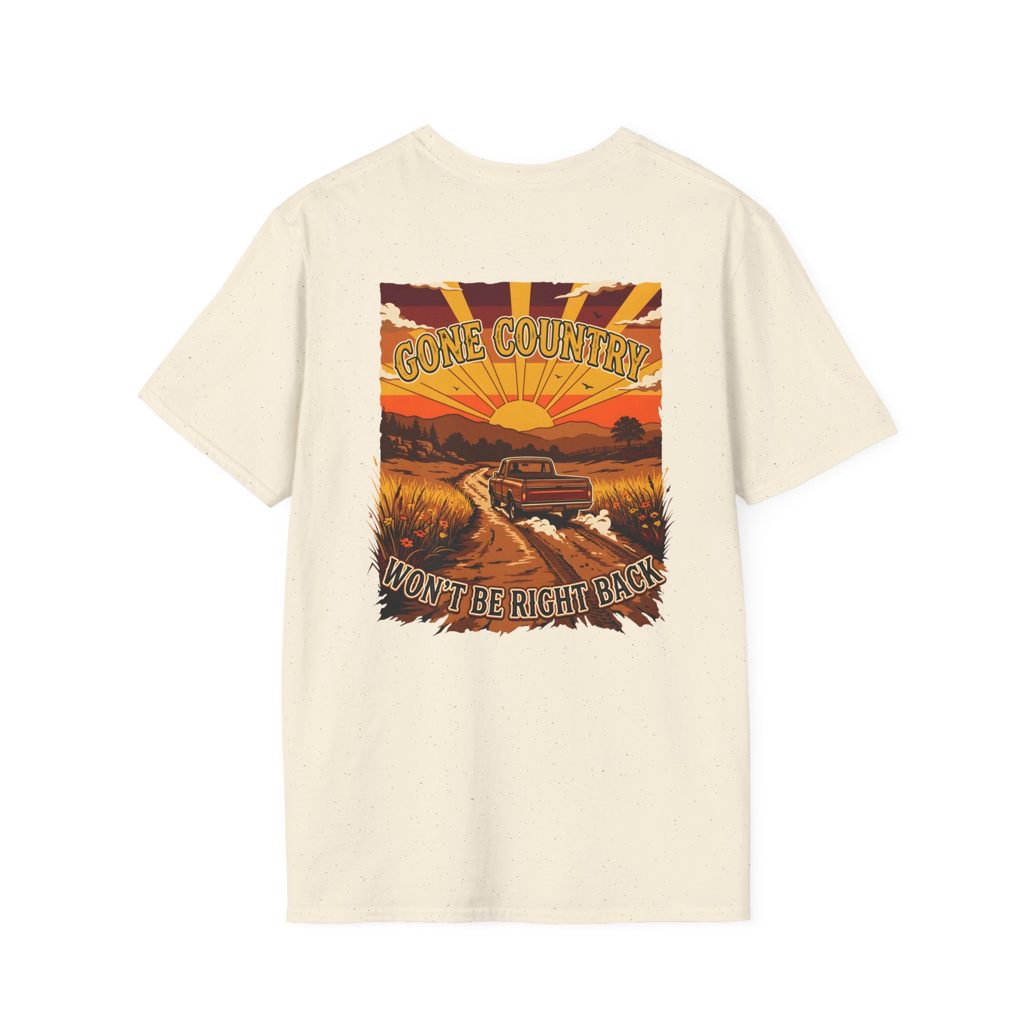 Bluegrass Roots | "Gone Country. Won't Be Right Back." Vintage Truck Sunset Graphic Tee