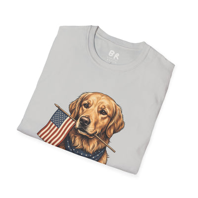 Golden retriever patriotic shirt for women