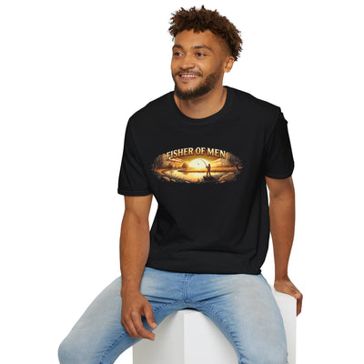 Fisher of Men jesus shirt for men, Fisher of Men angler sunset design
