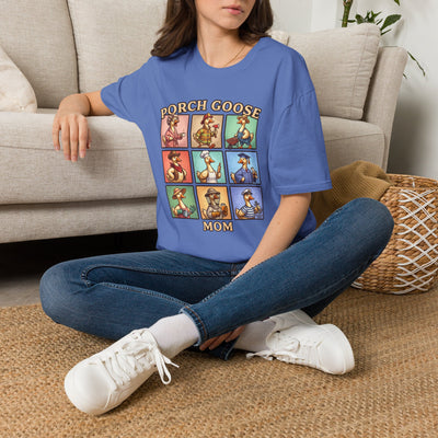 Porch Goose Mom funny goose shirt in Iris