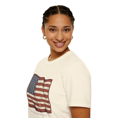 Quilted American flag shirt for women
