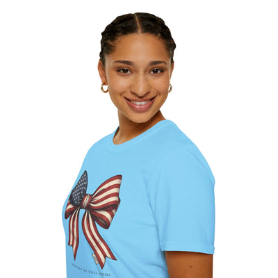 American flag bow 4th of July shirt