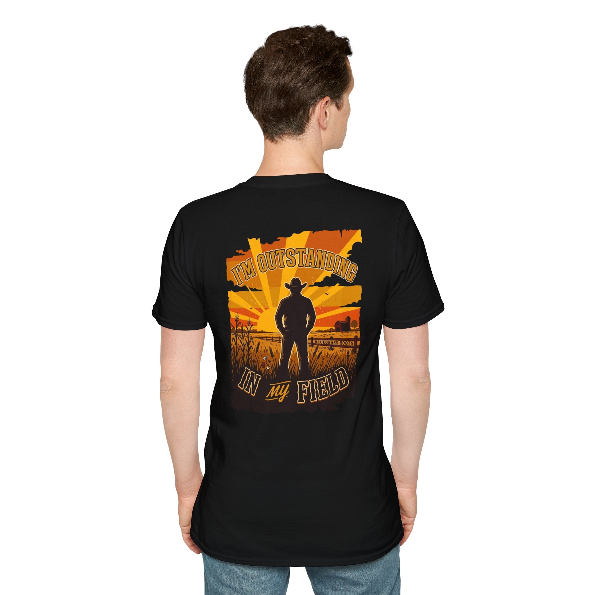 Bluegrass Roots | "I'm Outstanding in My Field" Cowboy Silhouette Graphic Tee