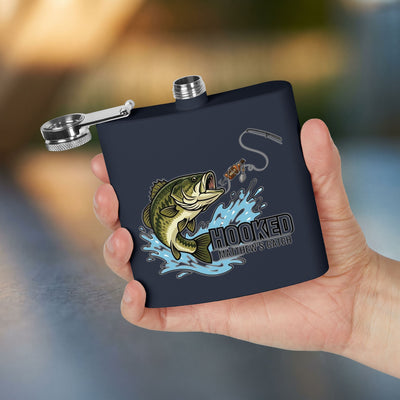 Hooked Fishing Flask — Personalized 6oz Whiskey Flask for Anglers