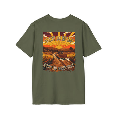 Bluegrass Roots | "Gone Country. Won't Be Right Back." Vintage Truck Sunset Graphic Tee